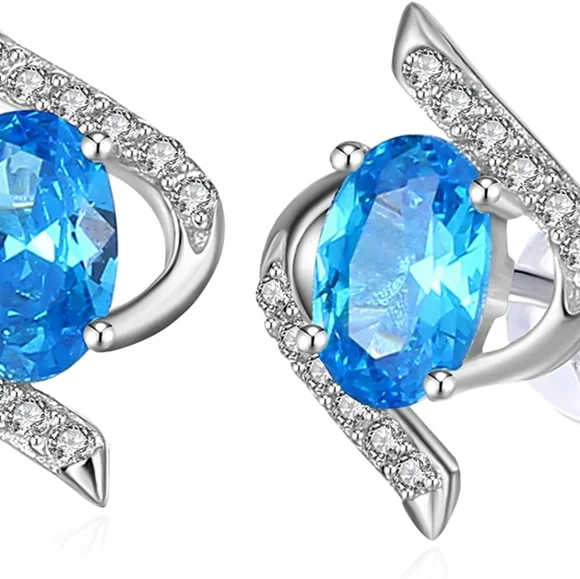 J.Rosee Jewelry Blue Cubic Zirconia Twist Stud Earrings Poshmark